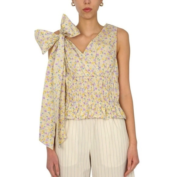 Baum Und Pferdgarten Tops - Baum Und Pferdgarten Liberty Floral Smocked Peplum Tank Top